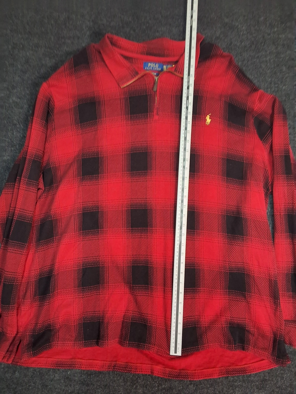 Polo by Ralph Lauren Red & Black Plaid Half-Zip Pullover